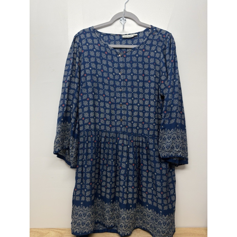 Roller Rabbit Women's Starry‎ Border Regine Print Shift Dress Blue Large #23